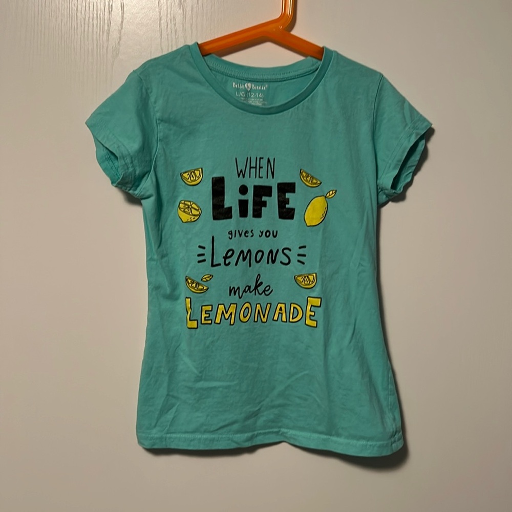 👧Girls LG 12-14 💯 Cotton T-Shirt. Bella Birdie. Measurements in Description